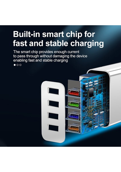 Ab/abd/ingiltere Tak Hızlı Şarj 3.0 4 USB Bağlantı Noktası Renkli Hızlı Şarj Cihazı Seyahat Şarj Kafası Taşınabilir Akıllı Telefon Adaptörü Için Xiaomi 12 (Yurt Dışından) modelleri