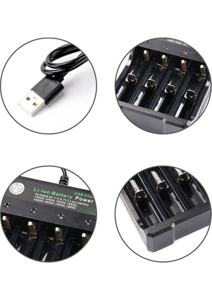 Lala Pil Şarj Cihazı 3.7V 18650 Piller Için USB Fişli 4 Bağlantı Noktası (Yurt Dışından) fırsatları