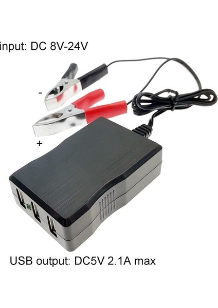 Pil Klipsli Taşınabilir Dönüştürücü 8V-24V 3 Bağlantı Noktalı USB Şarj Cihazı Android Telefon Tabletler Için Çok Bağlantı Noktalı Güç Adaptörü (Yurt Dışından) indirimleri
