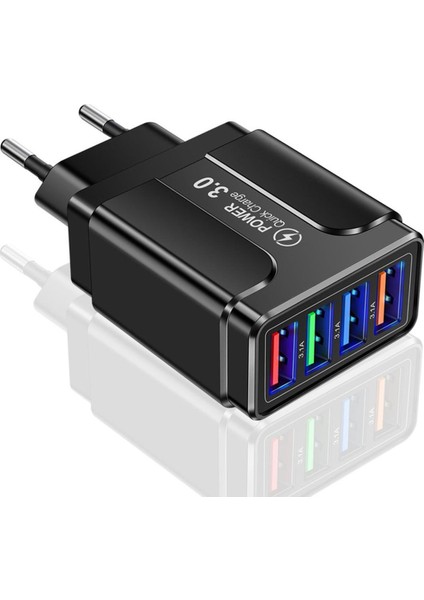 Aydınlık 3.1A 4usb Cep Telefonu Şarj Cihazı Seyahat Adaptörü LED Kafa Ab Tak (Yurt Dışından)
