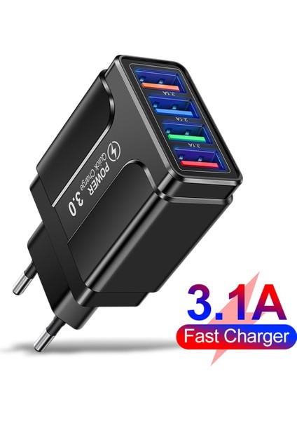 Aydınlık 3.1A 4usb Cep Telefonu Şarj Cihazı Seyahat Adaptörü LED Kafa Ab Tak (Yurt Dışından) modelleri