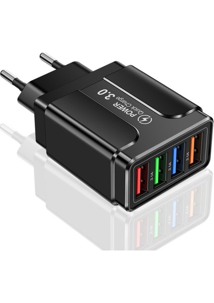 Aydınlık 3.1A 4usb Cep Telefonu Şarj Cihazı Seyahat Adaptörü LED Kafa Ab Tak (Yurt Dışından) fırsatları