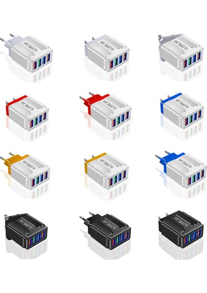 Aydınlık 3.1A 4usb Cep Telefonu Şarj Cihazı Seyahat Adaptörü LED Kafa Ab Tak (Yurt Dışından) indirimleri