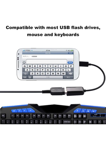 Telefon Siyah Için Mikro USB Otg Adaptör Kablosu USB Otg Kablo Dönüştürücü Veri Kablosu (Yurt Dışından) modelleri