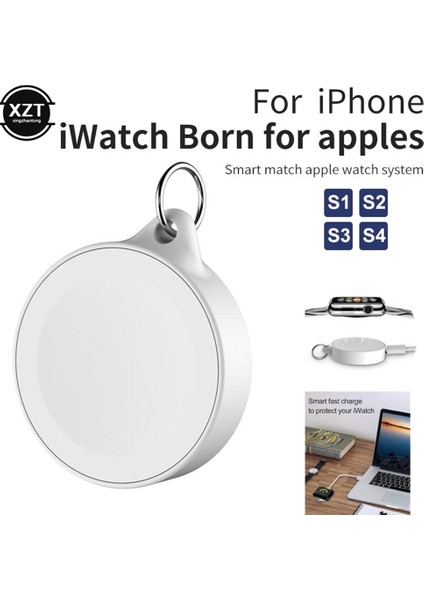 Küçük Taşınabilir Manyetik Kablosuz Şarj Cihazı Dock USB Şarj Apple Watch Iwatch 4/3/2/1 Anahtarlık ile (Yurt Dışından) modelleri