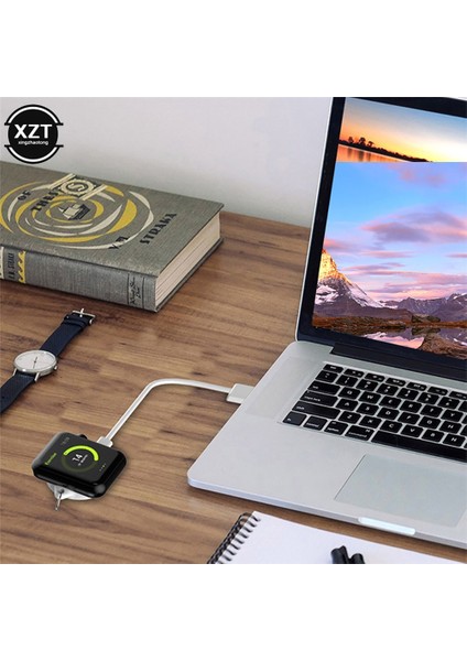 Küçük Taşınabilir Manyetik Kablosuz Şarj Cihazı Dock USB Şarj Apple Watch Iwatch 4/3/2/1 Anahtarlık ile (Yurt Dışından) indirimleri