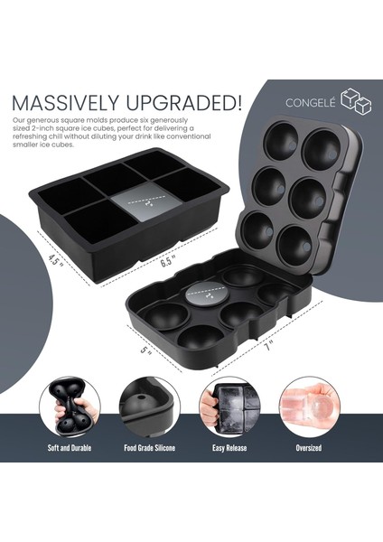 Büyük Buz Küpü Kalıpları ve Tepsileri, Viski ve Kokteyller Için Büyük Buz Küpü Topları, Yuvarlak ve Kare Silikon Buz Küpü Yapımcısı (Yurt Dışından) fiyatları