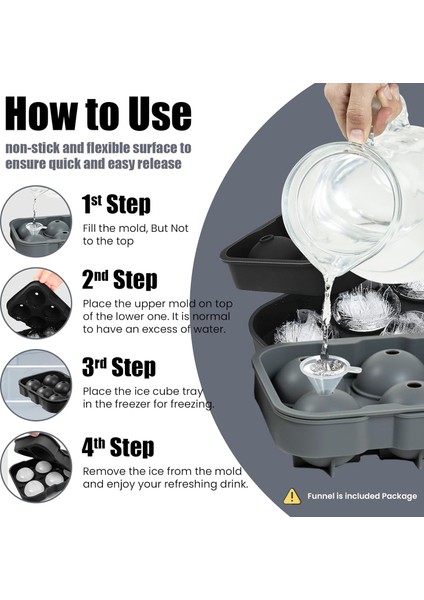 Büyük Buz Küpü Kalıpları ve Tepsileri, Viski ve Kokteyller Için Büyük Buz Küpü Topları, Yuvarlak ve Kare Silikon Buz Küpü Yapımcısı (Yurt Dışından) fırsatları