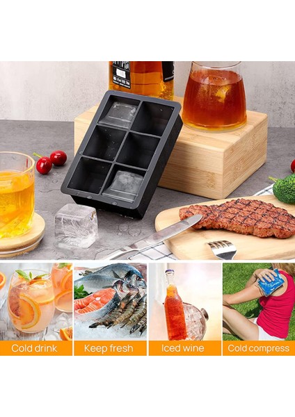 Silikon Buz Küpü Tepsileri (2'li Set), Kapaklı ve Büyük Kare Kalıplı Buz Küpü Tepsileri, Bebek Maması, Dondurucu, Su, Viski, Kokteyller ve Diğer Içecekler Için Yeniden Kullanılabil (Yurt Dışından) modelleri