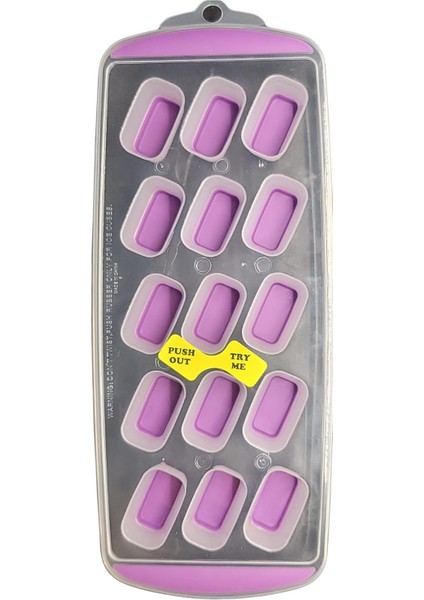 15 Dikdörtgen Küp Esnek Silikon Alttan Çıkarılabilir Buzluk (1 Paket, Mor) (Yurt Dışından)