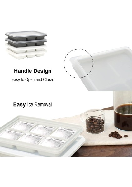 Buz Küpü Tepsisi, Buz Tepsisi, Kapaklı Küçük Buz Küpü Tepsileri, Dondurucu Için Buz Tepsileri 6 Küp, Istiflenebilir, Kolay Çıkarılabilir, Bpa Içermez, 2 Paket (Yurt Dışından) fırsatları