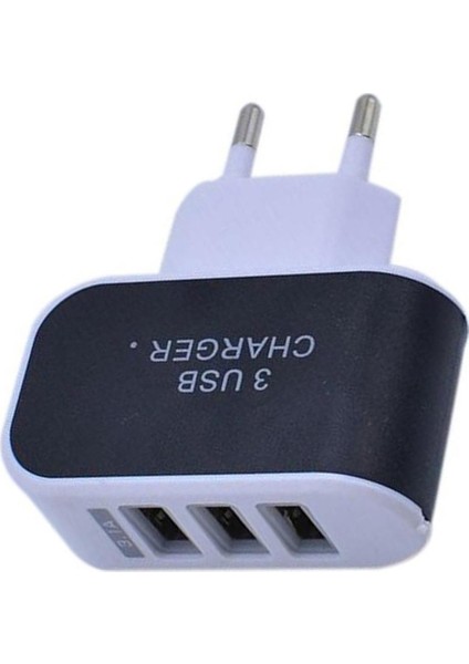Üçlü USB Bağlantı Noktası Ev Seyahat Şarj Cihazı Adaptörü Akıllı Şarj Kafası (Yurt Dışından)