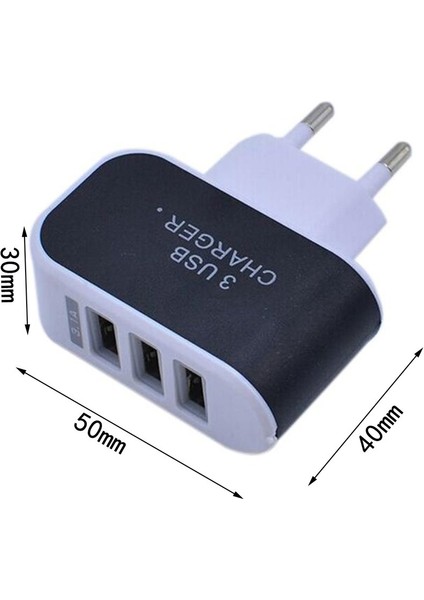 Üçlü USB Bağlantı Noktası Ev Seyahat Şarj Cihazı Adaptörü Akıllı Şarj Kafası (Yurt Dışından) fırsatları