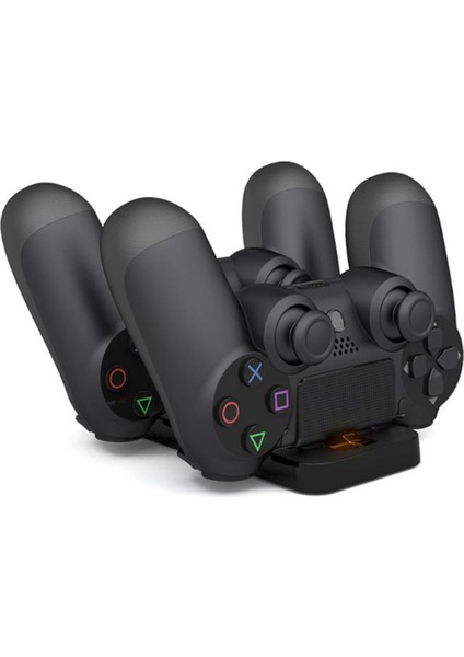 USB Çift Şarj Dock Ps4 Denetleyicisi Oyun Şarj Standı Tutucu Sony Playstation 4 Kablosuz Gamepad Controle Şarj Cihazı (Yurt Dışından)