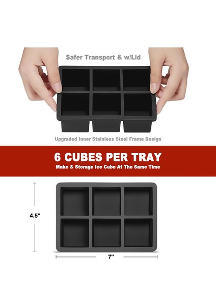 Buz Küpü Tepsileri 3 Paket - Büyük Boy Silikon Buz Küpü Kalıpları (Siyah) Viski Için Kokteyl Için Buz Küpü Makinesi Eski Moda Buz Küpü Tepsisi (Yurt Dışından) fiyatları