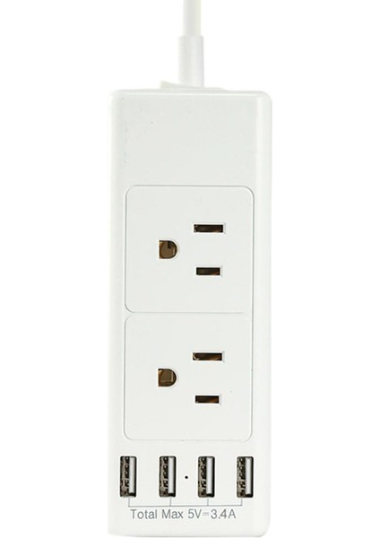 Çıkışlı Şerit 4 USB 5V 3A Bağlantı Noktası 1250W 10A 5 Ayak Uzatma Kablosu Aşırı Gerilim Koruyucu Ev Ofis Için-Abd Tak (Yurt Dışından)