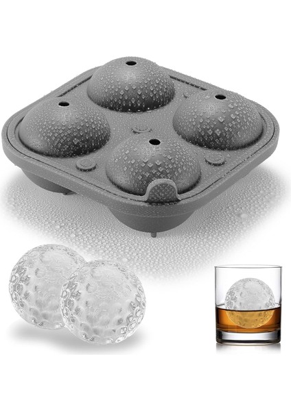 Golf Buz Küpü Tepsileri, Kokteyller Için 2,5 "büyük Küre Yuvarlak Golf Buz Küpü Kalıbı, Viski, Bourbon Soğutma, Eğlenceli Şekiller Silikon Büyük Daire Buz Küpü Tepsileri, Huni ile (Yurt Dışından)
