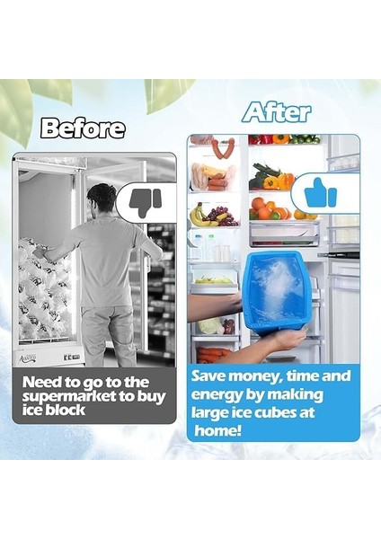 Ekstra Büyük Buz Küpü Tepsisi, Soğuk Dalma Veya Soğutucular Için 8 Lbs Buz Bloğu, Buz Banyosu Soğutucu Için Yeniden Kullanılabilir ve Kalınlaştırılmış Silikon Buz Tepsisi, 1'li Pak (Yurt Dışından) fiyatları