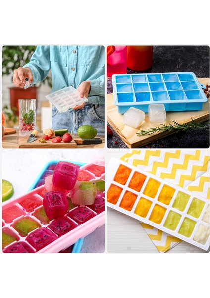 Dondurucu Için Kapaklı Silikon Buz Küpü Tepsisi, Kare Buz Küpü Kalıbı Kokteyl, Çikolata, Meyve Suyu, Koyu Mavi Için Tepsi Başına 24 Küp (Yurt Dışından) indirimleri