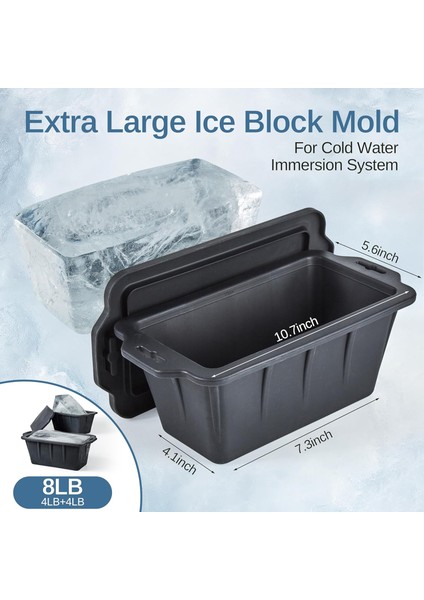 2'li Paket Ekstra Büyük Buz Bloğu Kalıpları 8 Lb(2 * 4 Lb), Dev Buz Küpleri Için Silikon Buz Kalıbı, Buz Banyoları, Soğutulmuş Soğutucular, Barmenlik Aksesuarları, Soğuk Dalma ve S (Yurt Dışından) modelleri