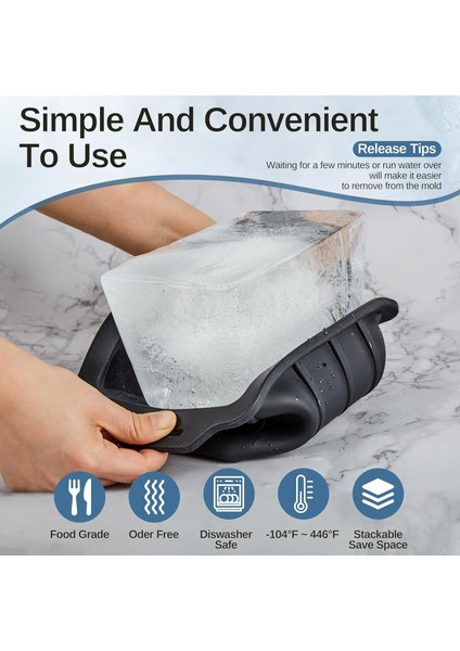 2'li Paket Ekstra Büyük Buz Bloğu Kalıpları 8 Lb(2 * 4 Lb), Dev Buz Küpleri Için Silikon Buz Kalıbı, Buz Banyoları, Soğutulmuş Soğutucular, Barmenlik Aksesuarları, Soğuk Dalma ve S (Yurt Dışından) fırsatları