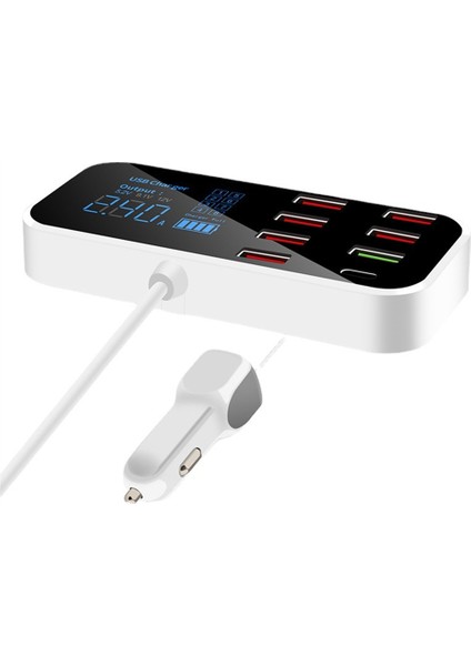 Taşınabilir Akıllı 8 Port USB Araç Şarj Cihazı Qc3.0 Pd Hızlı Şarj Cep Telefonu Şarj Cihazı 40 W 8A LED Ekranlı Çoklu USB Soketi (Yurt Dışından) fiyatları