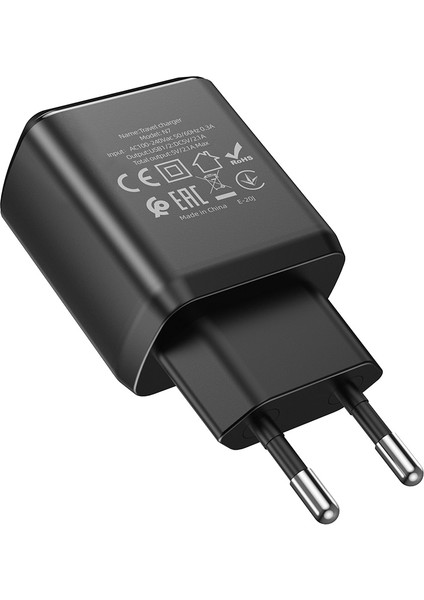 Hoco Euplug 2.4A Çift USB Hızlı Şarj Cihazı USB Kablosu Taşınabilir Telefon Şarj Cihazı Duvar Adaptörü iphone 11 Pro Xs Max Samsung S20 Xiaomi (Yurt Dışından) modelleri
