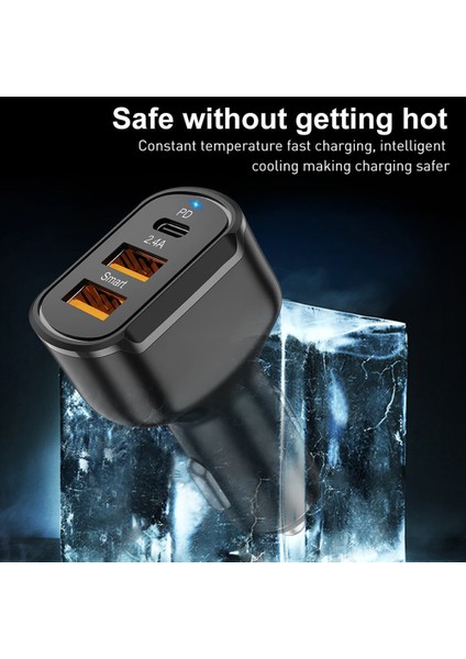 Pd + 2.4A Tip-C Çift USB Araç Şarj Cihazı 30 W Şarj Adaptörü Evrensel Uygulama 2.4A Araç Şarj Cihazı Araba Cep Telefonu Tablet (Yurt Dışından) fırsatları