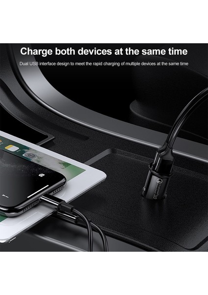 48W Çift USB Pd Araç Şarj Cihazı Qc 3.0 Mini Telefon Şarj Cihazı iPhone 12 Pro Max Xiaomi Samsung Çift USB Tip-C Şarj Cihazı (Yurt Dışından) fırsatları