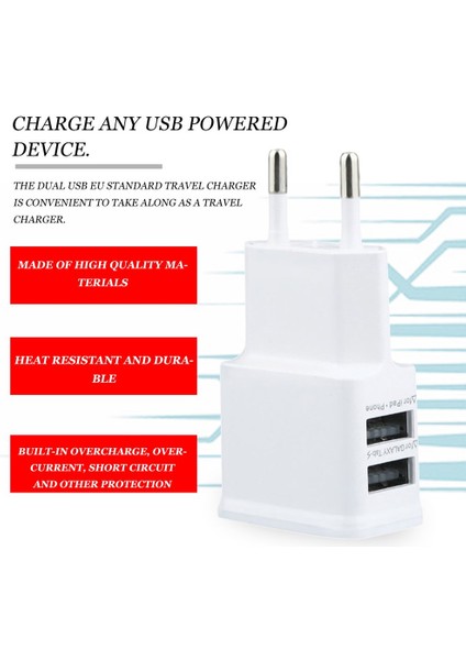 5V 2A Çift USB Bağlantı Noktası Ab Tak Ac Duvar Şarj Adaptörü Cep Telefonu Tablet Beyaz Ab (Yurt Dışından) indirimleri