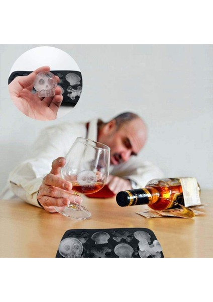 Cadılar Bayramı Için Şeker Çikolatalı Kek Pişirme Için 3D Kafatası ve Kemikler Küçük Silikon Kalıplar, Viski Kokteyli Için 2 Pcs Korsan Partisi Buz Küpü Tepsileri, Dıy Banyo Bombas (Yurt Dışından) modelleri