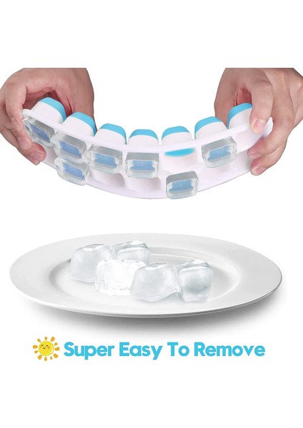 Dondurucu Için Buz Küpü Tepsileri, 4'lü Kapaklı Istiflenebilir Buz Küpü Tepsisi, Bebek Maması, Kokteyl, Kahve Için Kolay Açılan Esnek 56 Küp Silikon Buz Tepsileri (Yurt Dışından) modelleri