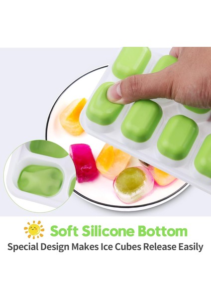 Dondurucu Için Buz Küpü Tepsileri, 4'lü Kapaklı Istiflenebilir Buz Küpü Tepsisi, Bebek Maması, Kokteyl, Kahve Için Kolay Açılan Esnek 56 Küp Silikon Buz Tepsileri (Yurt Dışından) indirimleri