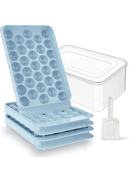 Buz Küpü Tepsileri Kapaklı ve Kutulu Kalıplar Dondurucu Için Kolay Bırakılan Buz Topu Yapımcısı Kalıbı Içecek, Süt, Kahve, Meyve Suyu Için 3 Paket Istiflenebilir Yuvarlak Buz Küple (Yurt Dışından)