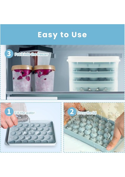 Buz Küpü Tepsileri Kapaklı ve Kutulu Kalıplar Dondurucu Için Kolay Bırakılan Buz Topu Yapımcısı Kalıbı Içecek, Süt, Kahve, Meyve Suyu Için 3 Paket Istiflenebilir Yuvarlak Buz Küple (Yurt Dışından) fiyatları