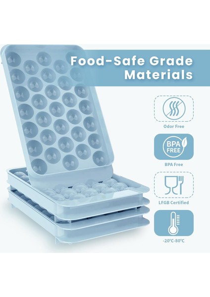 Buz Küpü Tepsileri Kapaklı ve Kutulu Kalıplar Dondurucu Için Kolay Bırakılan Buz Topu Yapımcısı Kalıbı Içecek, Süt, Kahve, Meyve Suyu Için 3 Paket Istiflenebilir Yuvarlak Buz Küple (Yurt Dışından) fırsatları