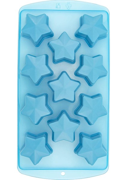 Yıldız Şekli Esnek 11 Buz Küpü Tepsi Kalıbı Mavi Kauçuk Yenilik Gag Hediye, Bir Boyut (Yurt Dışından) modelleri