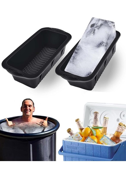 Buz Banyosu Için Ekstra Büyük Buz Bloğu Kalıbı, Buz Banyosu Için 2 Adet Büyük Buz Küpü Kalıpları, Soğuk Dalma Veya Soğutucular Için Silikon Buz Bloğu Kalıbı (Yurt Dışından)