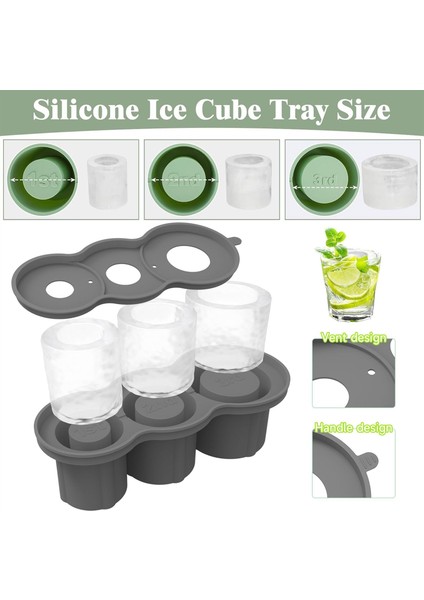 Bardak Için Buz Küpü Tepsisi, 20OZ, 30OZ, 40OZ Bardak Için Kapaklı 3 Adet Silikon Içi Boş Silindir Buz Kalıbı, Buzlu Içecek, Meyve Suyu, Viski, Kokteyl Için Buz Yapıcı, Kolay Doldu (Yurt Dışından)