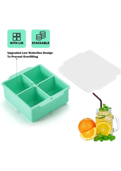 Silikon Buz Kalıpları 2 Inç, Büyük Buz Küpü Tepsileri, Çıkarılabilir Kapaklı Büyük Buz Küpü Kalıpları, Bpa Içermeyen ve Kolay Çıkarılabilir ve Viski, Kokteyl Için Istiflenebilir Es (Yurt Dışından) modelleri