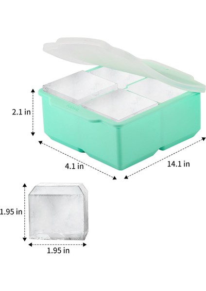 Silikon Buz Kalıpları 2 Inç, Büyük Buz Küpü Tepsileri, Çıkarılabilir Kapaklı Büyük Buz Küpü Kalıpları, Bpa Içermeyen ve Kolay Çıkarılabilir ve Viski, Kokteyl Için Istiflenebilir Es (Yurt Dışından) fırsatları