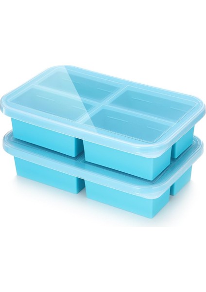 1 Fincan Kapaklı Silikon Dondurucu Tepsisi, 2 Paket Yemek Hazırlama Çorbası Dondurucu Kapları Kalıpları, Dondurulması ve Çorba, Et Suyu, Sos, Artıkları Saklamak Için Büyük Buz Küpü (Yurt Dışından)