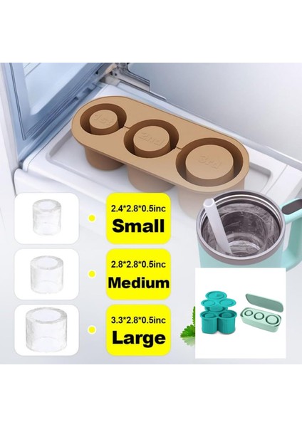 Bardak Için Buz Küpü Tepsisi, 20-40 Oz Bardaklar Için Kapaklı Silikon Buz Küpü Tepsisi, Kapaklı ve Kutulu Kolay Çıkarılan Silikon Silindir Buz Kalıbı 3 Kupa Için Içi Boş Silindir B (Yurt Dışından) modelleri
