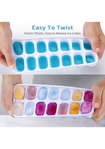 Kapaklı ve Kutulu Buz Küpü Tepsisi, Buz Saklama Kutulu Dondurucu Için 2 Paket Silikon Plastik Buz Küpü Tepsileri, Konteynerli Kolay Çıkarılan Buz Tepsileri, Istiflenebilir Buz Teps (Yurt Dışından) modelleri