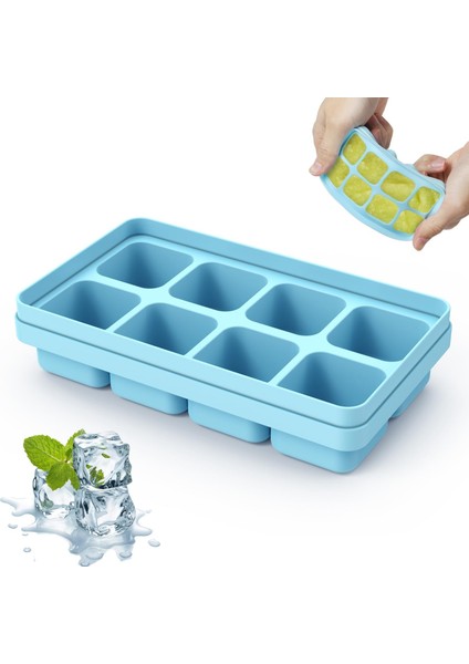 Ice Cube Tepsileri, Bpa Içermeyen Kolay Çıkarılan Buz Küpü Yapıcı, Istiflenebilir Esnek Silikon, Bebek Maması, Kokteyl, Kahve, Içecekler ve Hava Soğutucu Için Dondurucu Için Buz Te (Yurt Dışından)