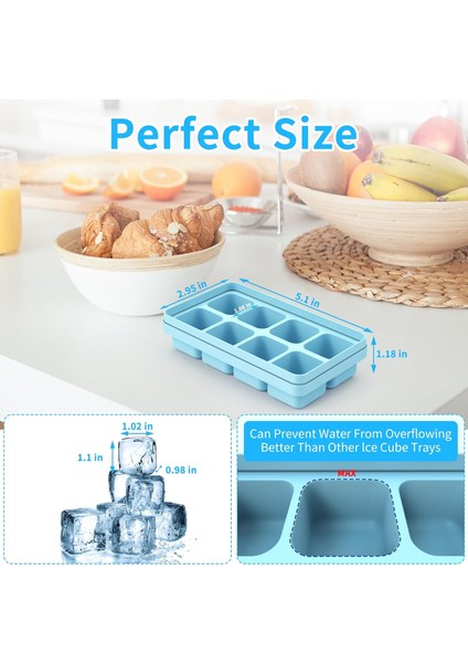 Ice Cube Tepsileri, Bpa Içermeyen Kolay Çıkarılan Buz Küpü Yapıcı, Istiflenebilir Esnek Silikon, Bebek Maması, Kokteyl, Kahve, Içecekler ve Hava Soğutucu Için Dondurucu Için Buz Te (Yurt Dışından) fiyatları