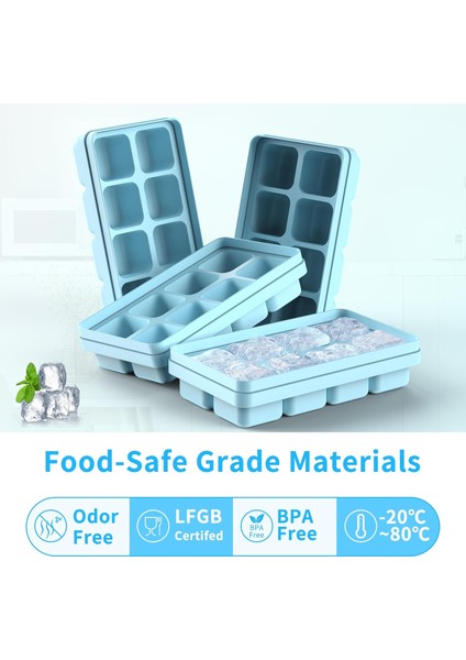 Ice Cube Tepsileri, Bpa Içermeyen Kolay Çıkarılan Buz Küpü Yapıcı, Istiflenebilir Esnek Silikon, Bebek Maması, Kokteyl, Kahve, Içecekler ve Hava Soğutucu Için Dondurucu Için Buz Te (Yurt Dışından) modelleri