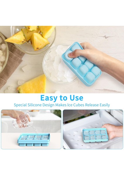 Ice Cube Tepsileri, Bpa Içermeyen Kolay Çıkarılan Buz Küpü Yapıcı, Istiflenebilir Esnek Silikon, Bebek Maması, Kokteyl, Kahve, Içecekler ve Hava Soğutucu Için Dondurucu Için Buz Te (Yurt Dışından) fırsatları