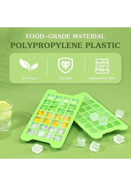 Dondurucu Için Kutulu Buz Küpü Tepsisi: Kolay Çıkarılan Kapaklı ve Kutulu 1 Inç Buz Küpü Yapıcı - 3 Paket Kapalı Buz Kutulu Istifleme Buz Yapma Tepsisi - Bitkileri Dondurmak Için B (Yurt Dışından) modelleri