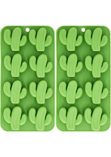 8'li Kaktüs Buzluk Tepsisi, Kaktüsler Çikolata, Şeker, Kurabiye, Fondan, Sakızlı, Jöle, Pişirme, Mum, Cupcake Topper Dekorasyonu Için Silikon Kalıp - 2'li Set (Yurt Dışından)